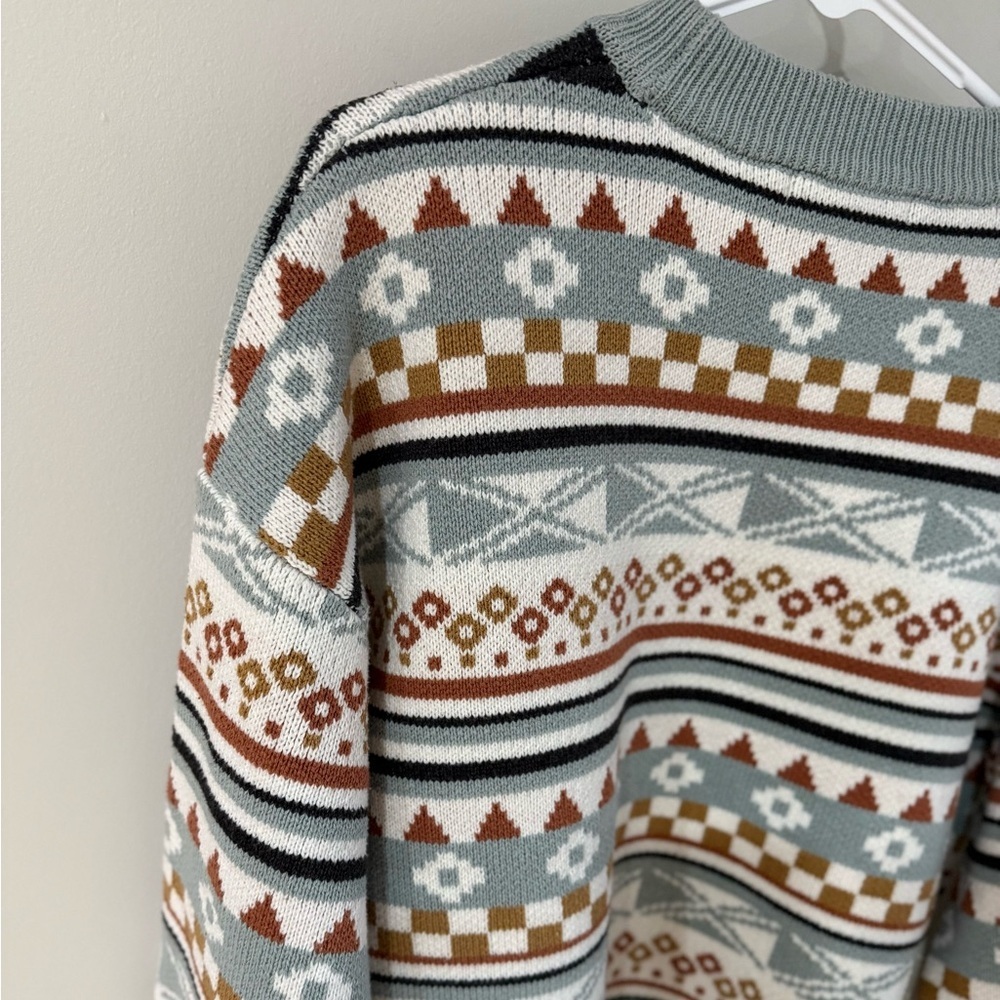 Moussy Fair Isle Crewneck Knitted Sweater Size F (One Size) - Picture 7 of 9